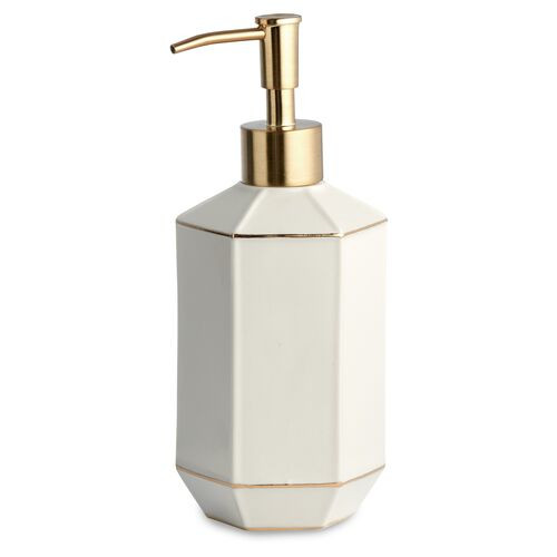 St. Honore Lotion Dispenser, Cream/Gold | One Kings Lane