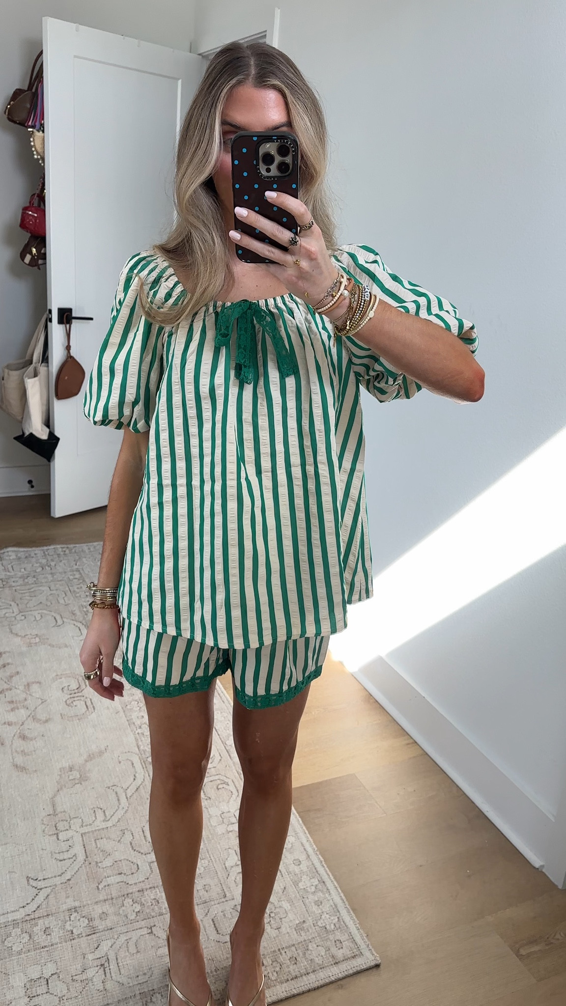 Amazon size small Tankaneo Womens Summer Striped 2 Piece Short Sets Short Puff Sleeve Scoop Neck Babydoll Blouse Vacation Lounge Sets

#LTKootd #LTKSaleAlert #LTKSeasonal