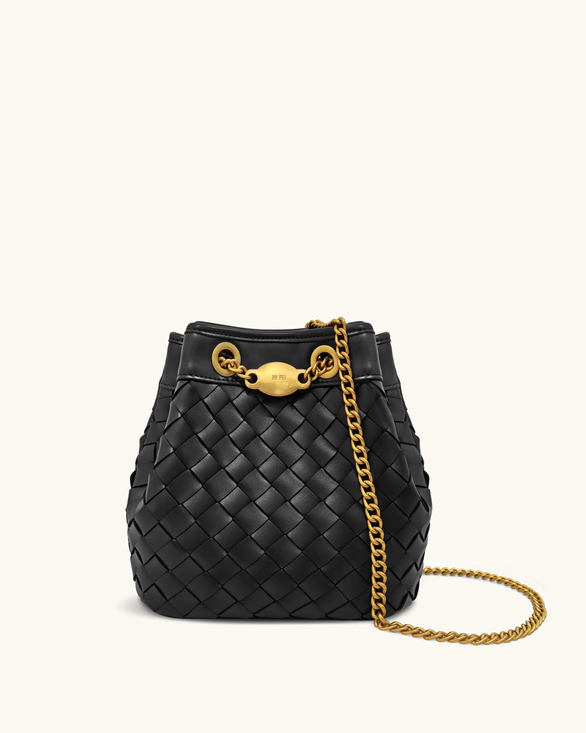 Yara Hand-Woven Bucket Bag - Black | JW PEI US