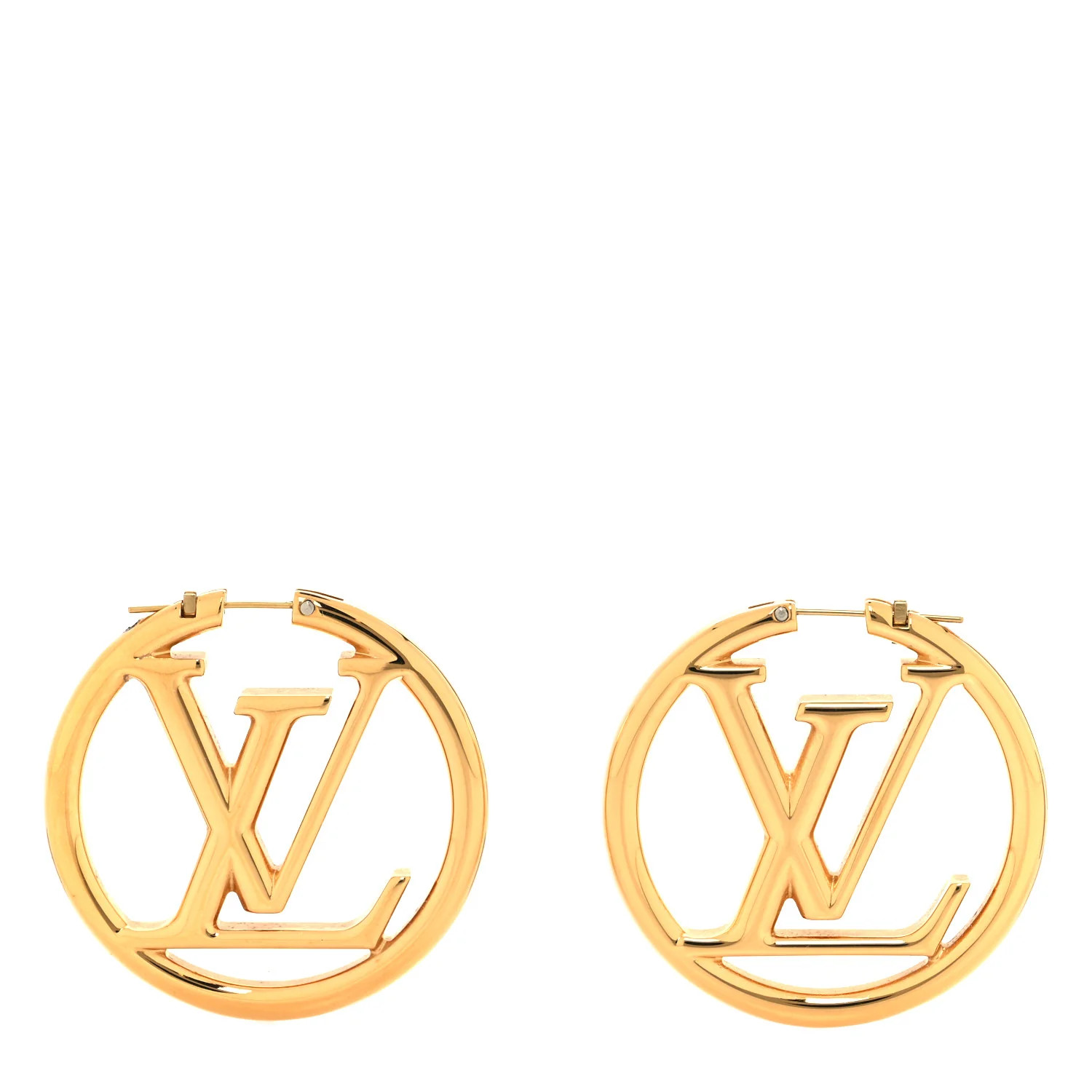 Metal Louise Hoop Earrings Gold | FASHIONPHILE (US)