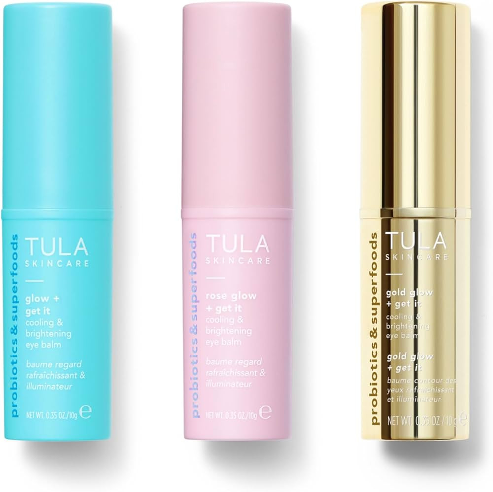 TULA Skincare Frosted with Freshness Eye Balm Trio - Includes Full Sized Glow + Get It, Rose Glow... | Amazon (US)