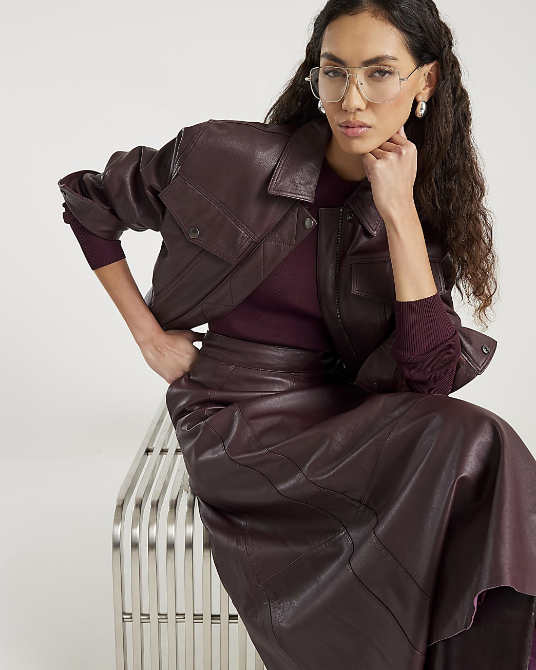 Red Knit Long Sleeve Top | River Island UK & IE