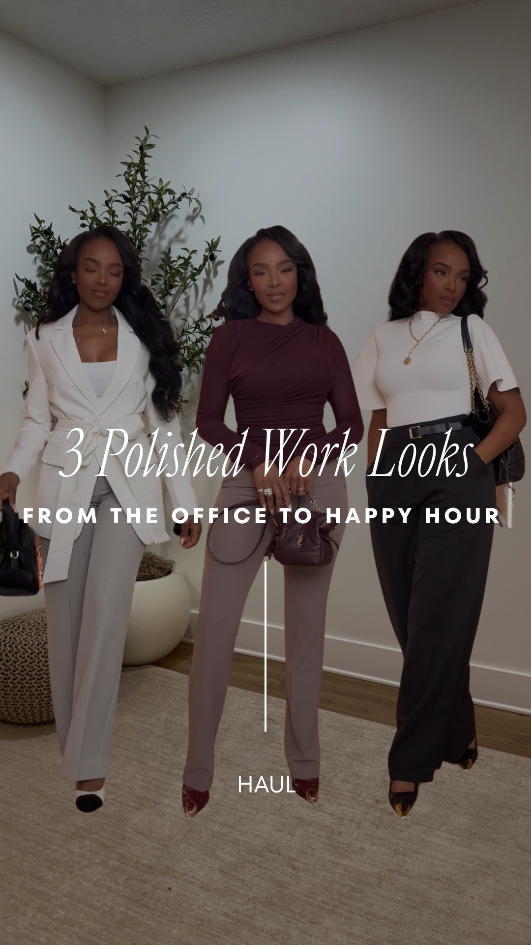 Polished workwear that transitions straight to dinner.

Everything is linked below.

These are the kind of outfits that make getting dressed for work feel intentional instead of routine:

• Look 1: Belted blazer + tailored trousers — sharp, structured, powerful.
• Look 2: Draped long sleeve + slim trousers — soft but still refined.
• Look 3: Modern mock neck + high-waisted black trousers — minimal and elevated.

The key is tailoring and fit. Clean lines, neutral palettes, and pieces that can mix with everything already in your closet.

If something shows in a different color, still click it — most of these silhouettes come in multiple shades.

Everything is linked below.
Wearing size Small.
5’4” | 140 lbs | 36D | 36-27-40

#LTKPetite #LTKmomlife #LTKWorkwear