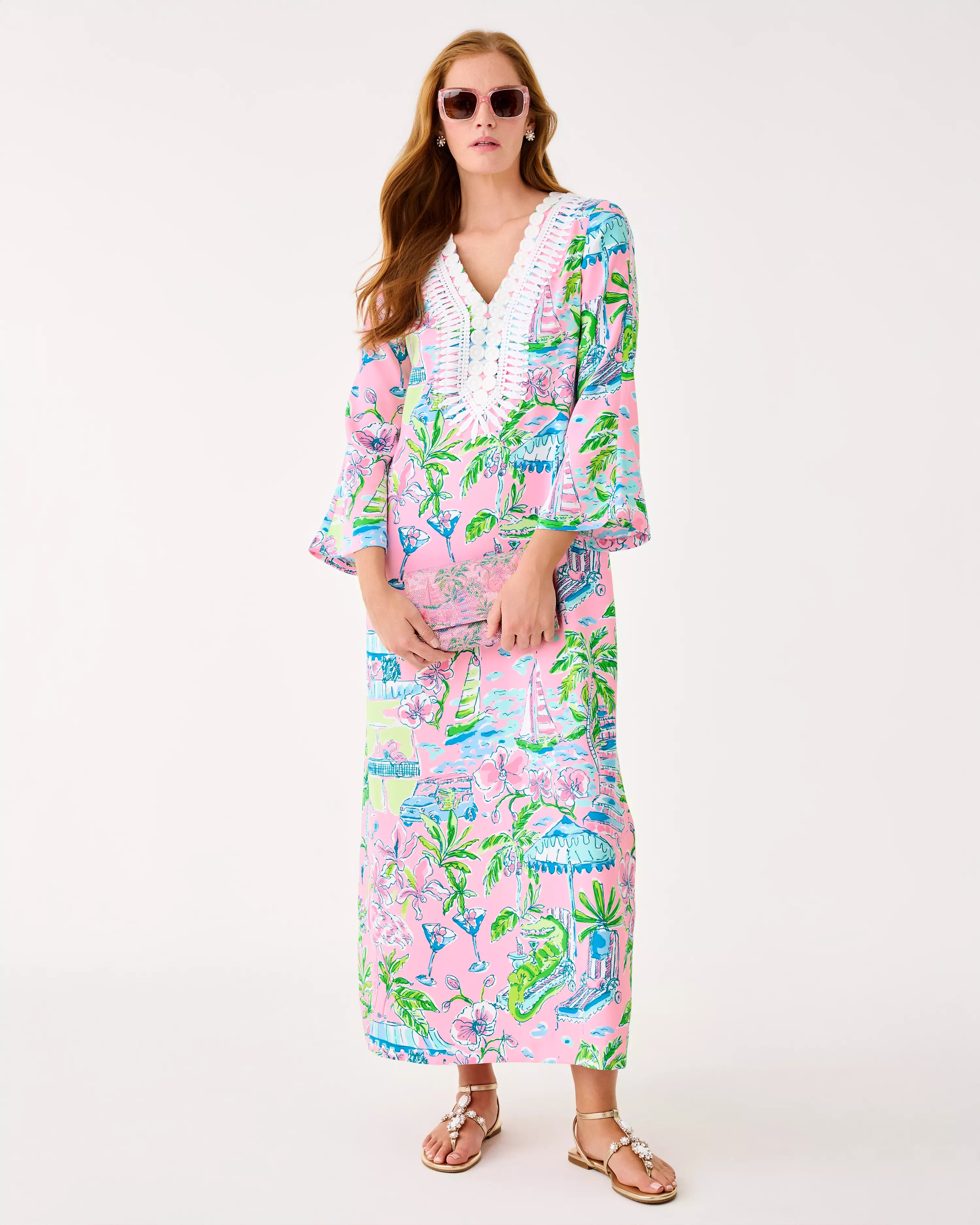 Ocleppo V-Neck Maxi Caftan | Lilly Pulitzer
