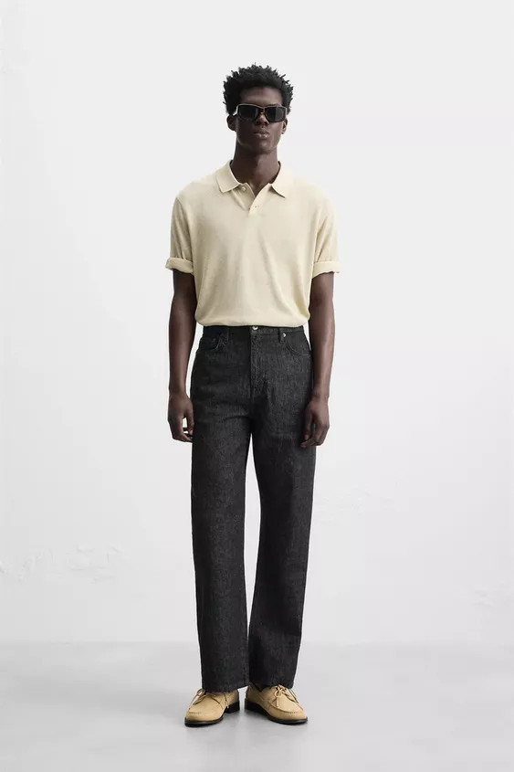 SILK-LINEN KNIT POLO SHIRT | Zara UK