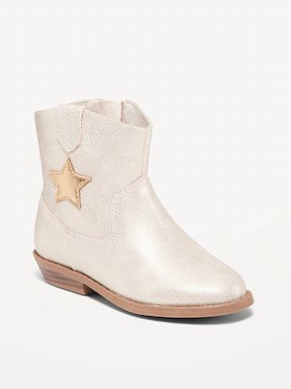 Shiny Metallic Embroidered Western Boots for Toddler Girls | Old Navy (US)