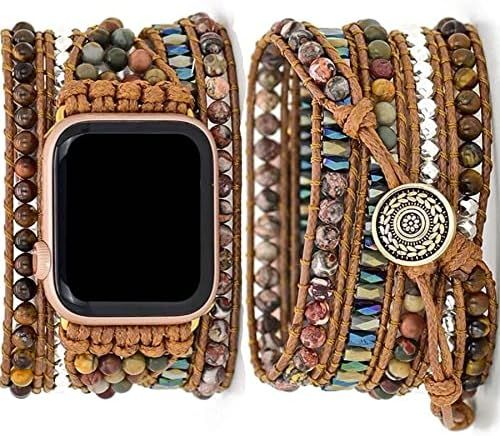 Somesame Compatible with Apple Watch Band 41mm 40mm 38mm Boho Beads Bracelets,Multilayer 5 Wraps Rai | Amazon (US)