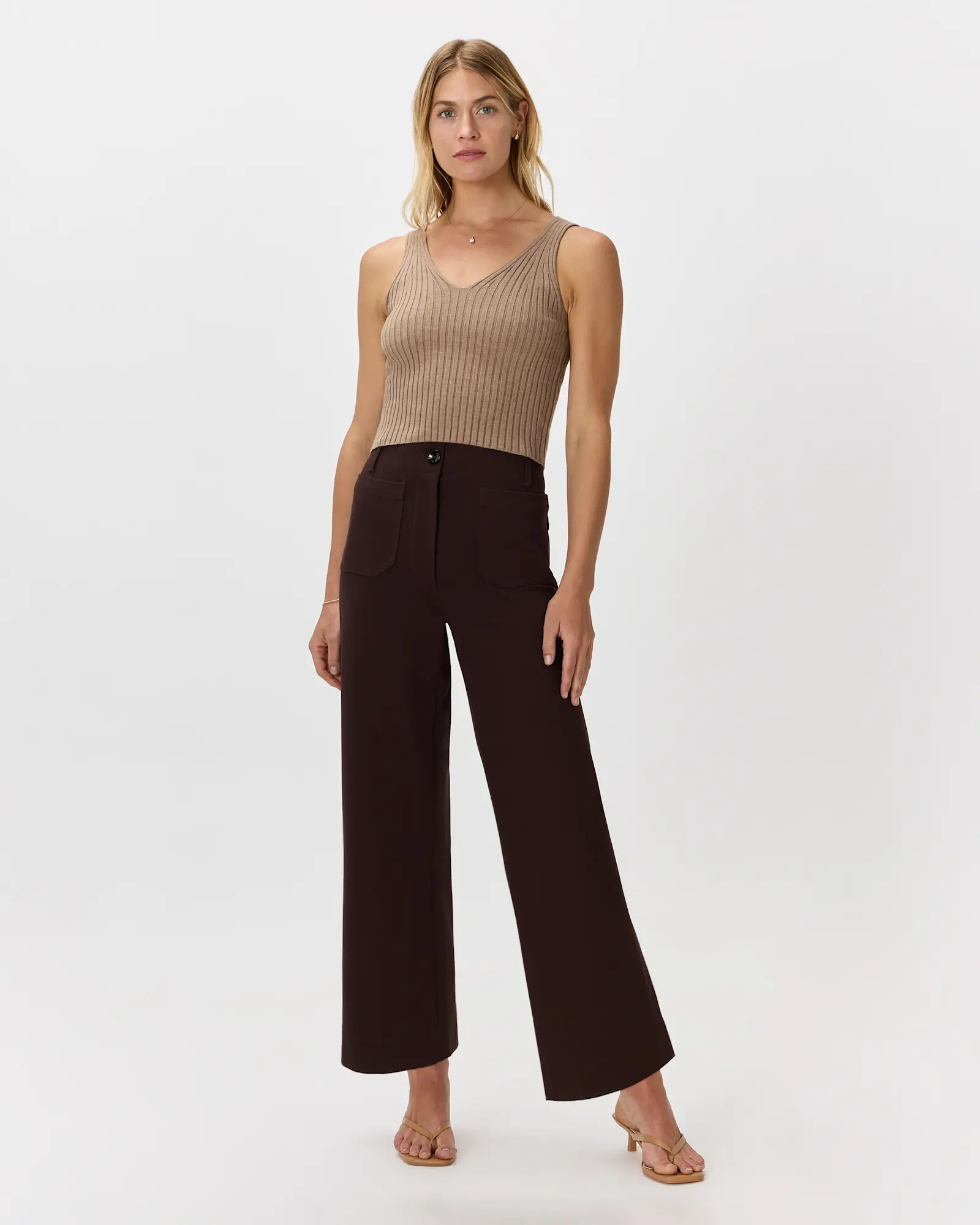 Ultra-Stretch Ponte Cropped Wide Leg Pants | Quince