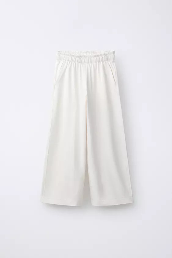 WIDE-LEG HEAVY JERSEY TROUSERS | Zara UK