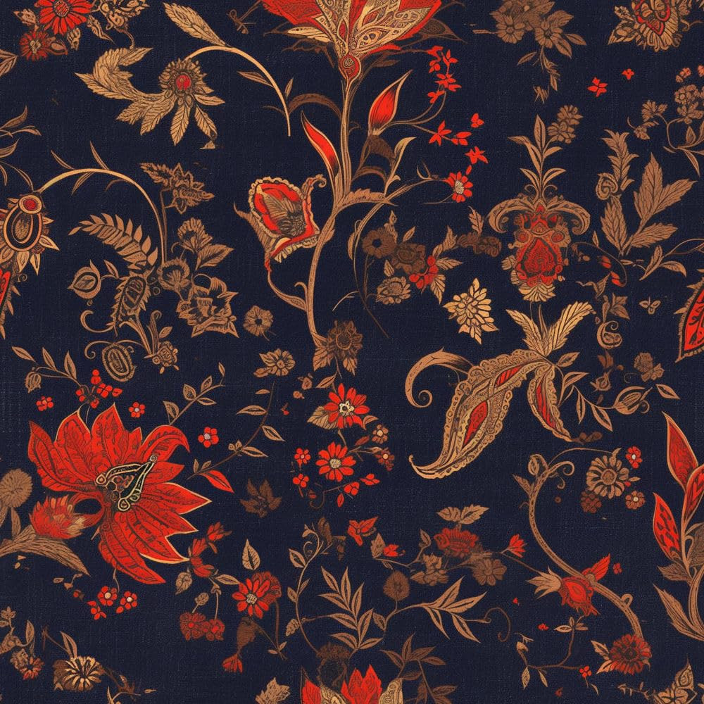 Red and Blue Paisley Peel and Stick Wallpaper17.3 x197 Contact Paper for Cabinets Wall Backdrop S... | Amazon (US)