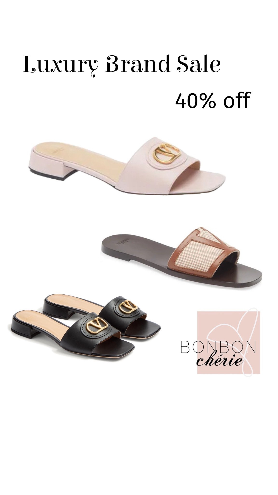 Luxury brand Shoes Sale 
40% off 
Few sizes available 
Spring-Summer Sandals
Vacation Resort footwear 

#LTKShoeCrush #LTKSaleAlert #LTKStyleTip
