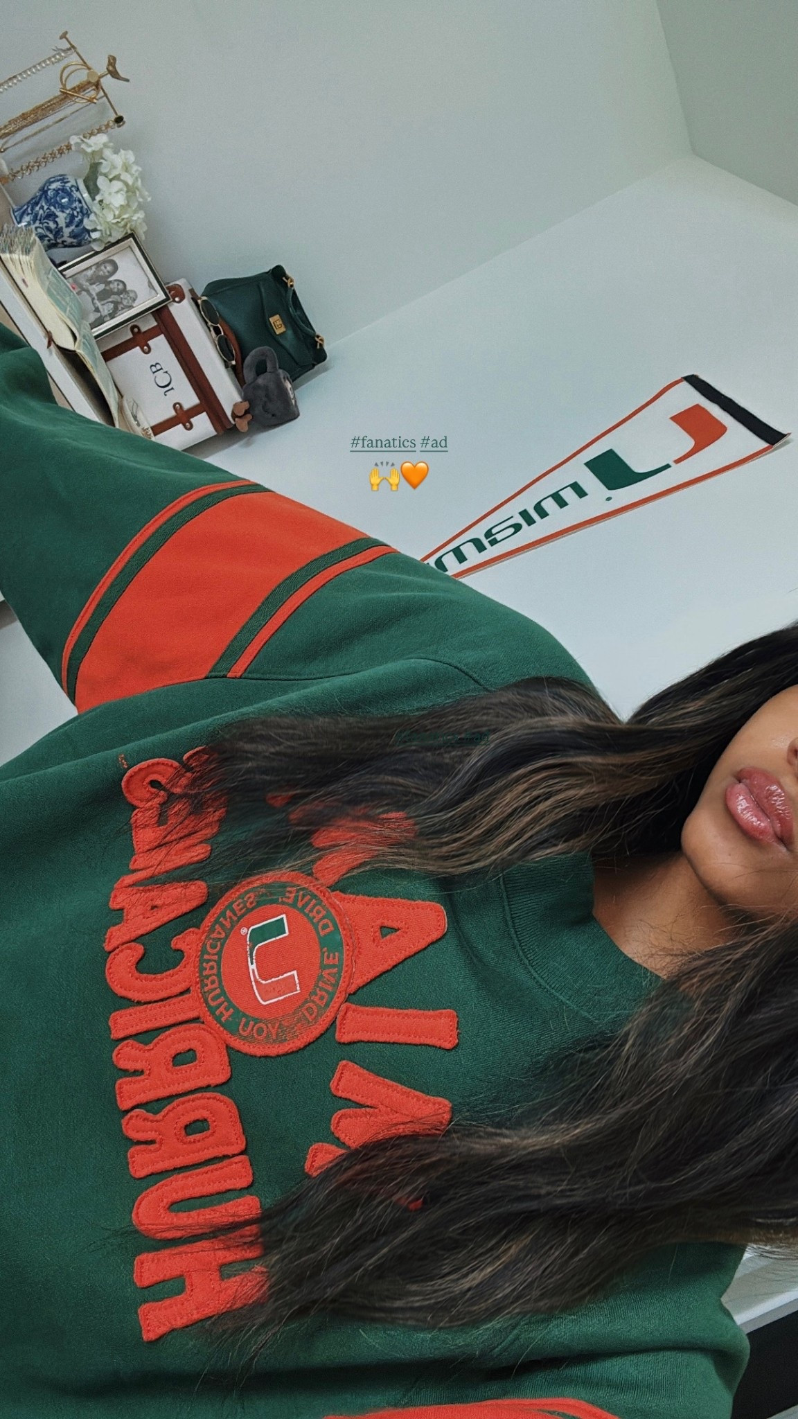 SO OBSESSED! Thank uu @Fanatics! All linked in my LTK !!! #Fanatics #ad #Umiami #GameDay