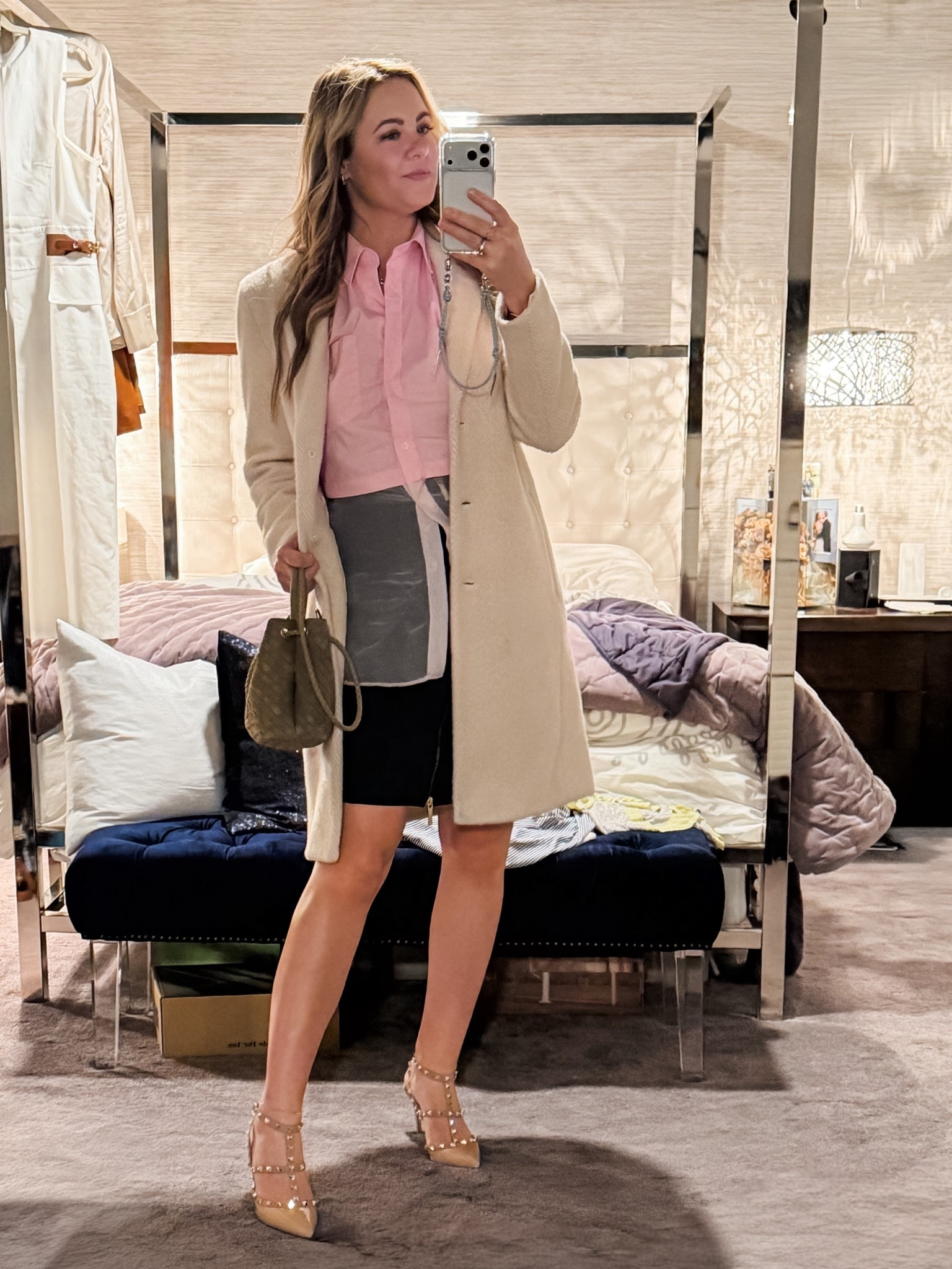 Wore this to a recent business casual event - all pieces are older from my closet, but linking similar (and some of the exact items on Poshmark 😉). // // work outfit, spring outfit, spring work outfit, rock stud pumps, designer look for less, gold cuff, pick coat, business wear

#LTKSeasonal #LTKOver40 #LTKWorkwear