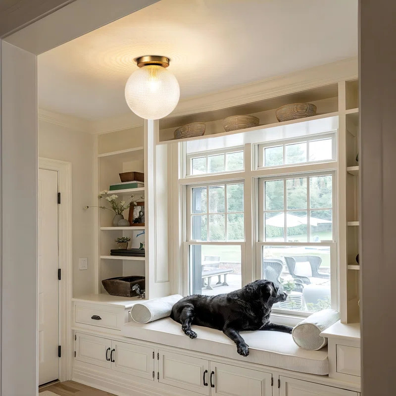 Brunsville Glass Flush Mount | Wayfair North America