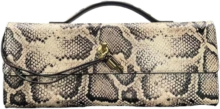 Women Luxury Snake PU Evening Bag with Removable Shoulder Strap Top Handle Clutch Purse for Offic... | Amazon (US)