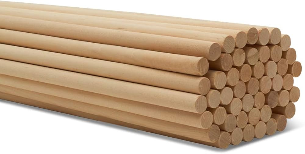 Dowel Rods Wood Sticks Wooden Dowel Rods - 1/2 x 12 Inch Unfinished Hardwood Sticks - for Crafts ... | Amazon (US)