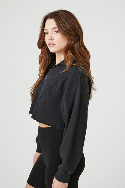 Cropped Fleece Half-Zip Pullover | Forever 21