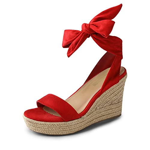 DREAM PAIRS Womens Open Toe Espadrilles Wedges Tie Lace Up Cute Ankle Strap Platform Sandals Dres... | Amazon (US)