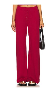VIR VITA Pointelle Lounge Pant in Sundried Tomato from Revolve.com | Revolve Clothing (Global)
