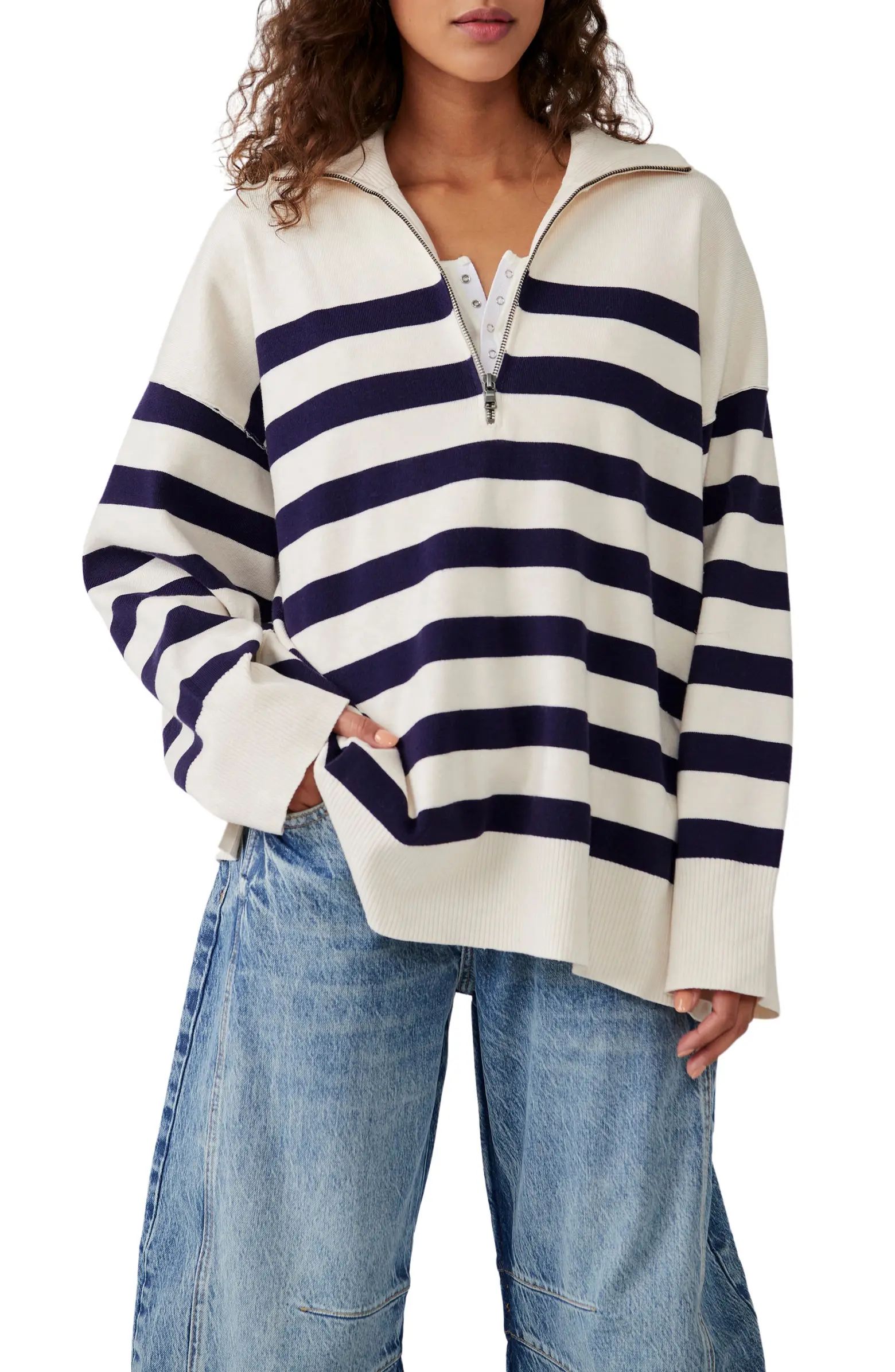Coastal Stripe Half-Zip Pullover | Nordstrom