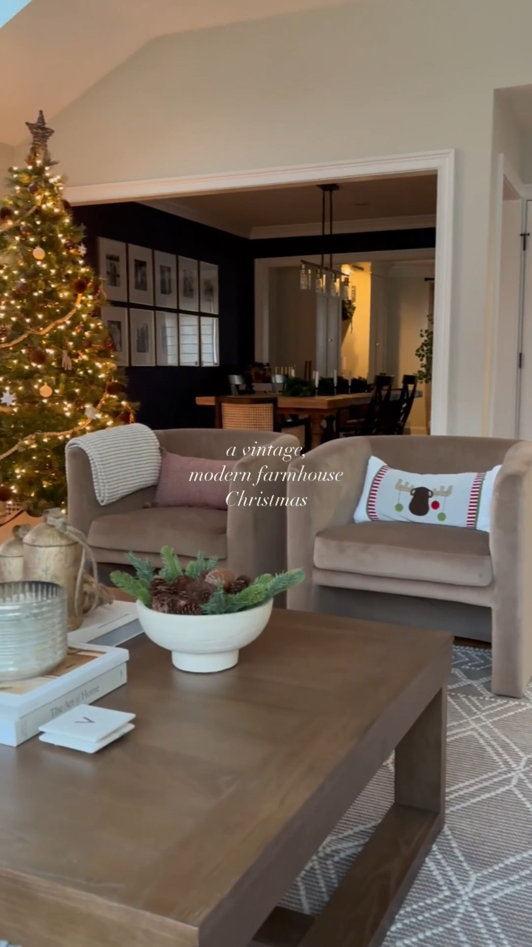 5 TIPS for Styling your Console & Coffee Table for the Holiday Season! 

1) Keep your base Neutral (ie. a ceramic vase, ceramic bowl, hard covered books…)

2) Add in realistic winter greenery found in nature, like real-touch cedar stems, Pine Cones…)

3) Wooden xmas trees are a nice touch that can be displayed all winter long, from November through Feb! 

4) Metallic Accents! (ie. rustic cow bells, candles, picture frames, lanterns…)
   *TIP: Mixing metals like gold & silver is totally acceptable! 

5) LESS is More! Keep it intentional!

.
.
Vintage Holiday Decor | Modern-Farmhouse Christmas Inspiration | Classic Holiday Home Decor that won’t break the bank | Budget-Friendly xmas decorations | Interior Design Tips | Holiday Decorating Tips | christmas tree decor | Christmas Decorations


#LTKCyberWeek 

#LTKHoliday 

#LTKSaleAlert #LTKHome #LTKSeasonal