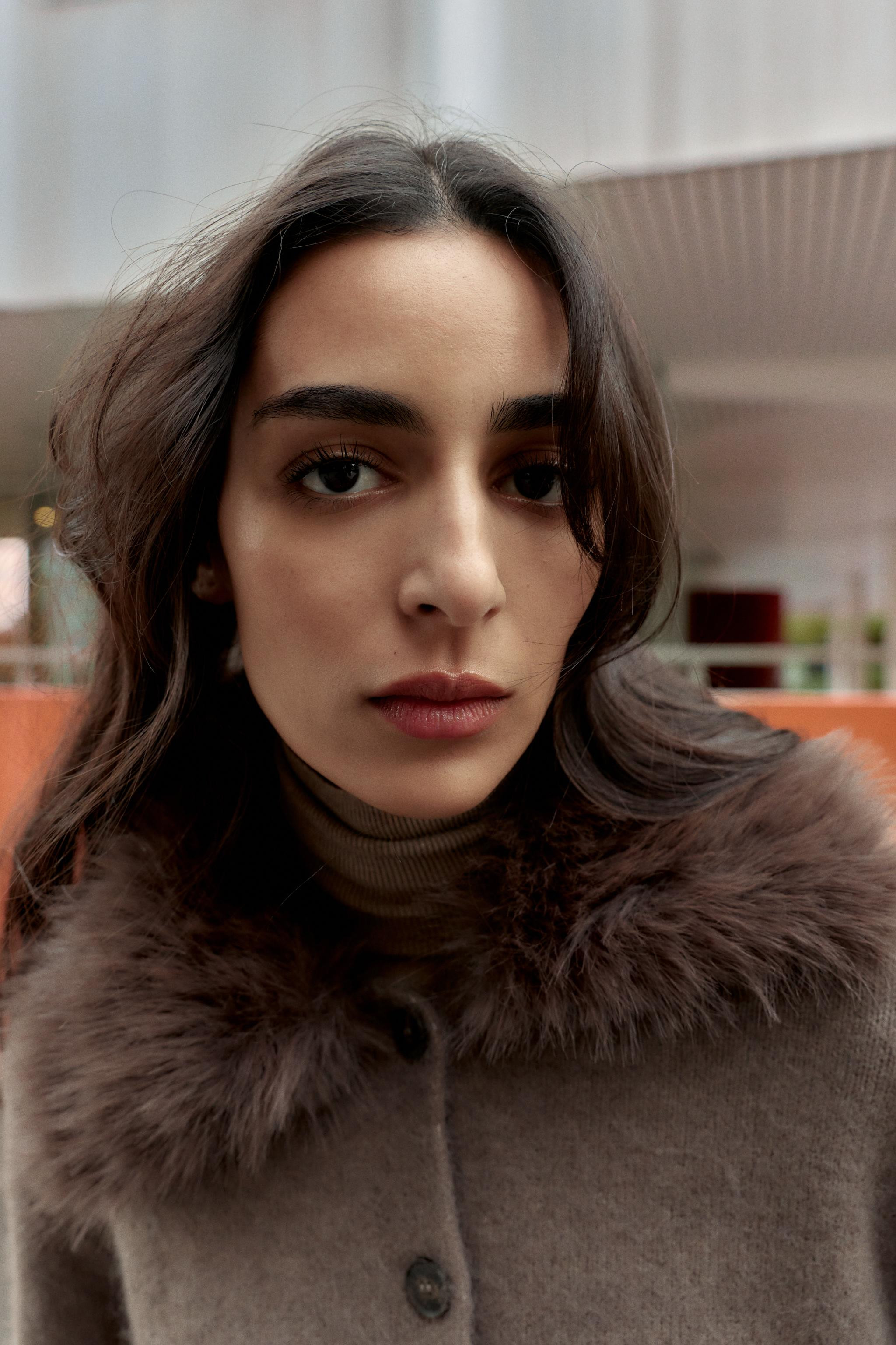 FAUX FUR LAPEL KNIT CARDIGAN | Zara UK