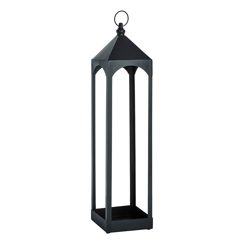 Oversized Black Metal Floor Lantern, 35" | At Home