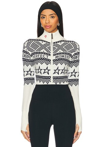 Perfect Moment Holiday Bodysuit in White & Blue from Revolve.com | Revolve Clothing (Global)