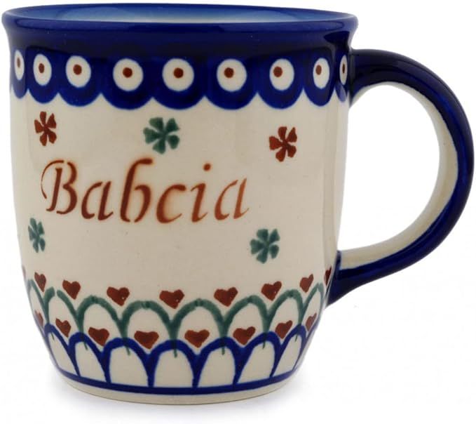 Polish Pottery 11 oz Babcia - Grandma Mug (Hearts And Flowers Theme) + Certificate of Authenticit... | Amazon (US)