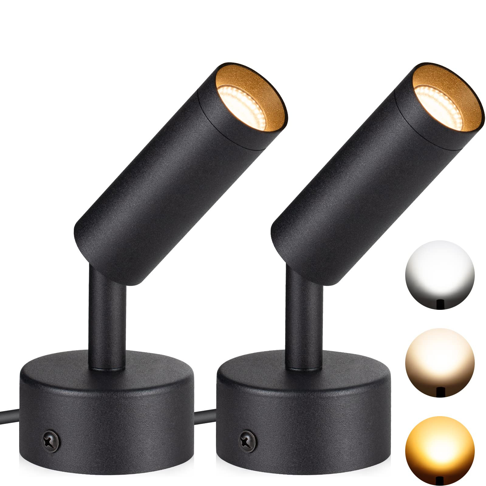 SUNVIE 2 Pack LED Spot Lights 3000K/4000K/5000K Adjustable Dimmable Floor Spotlight Lamp for Plan... | Amazon (US)