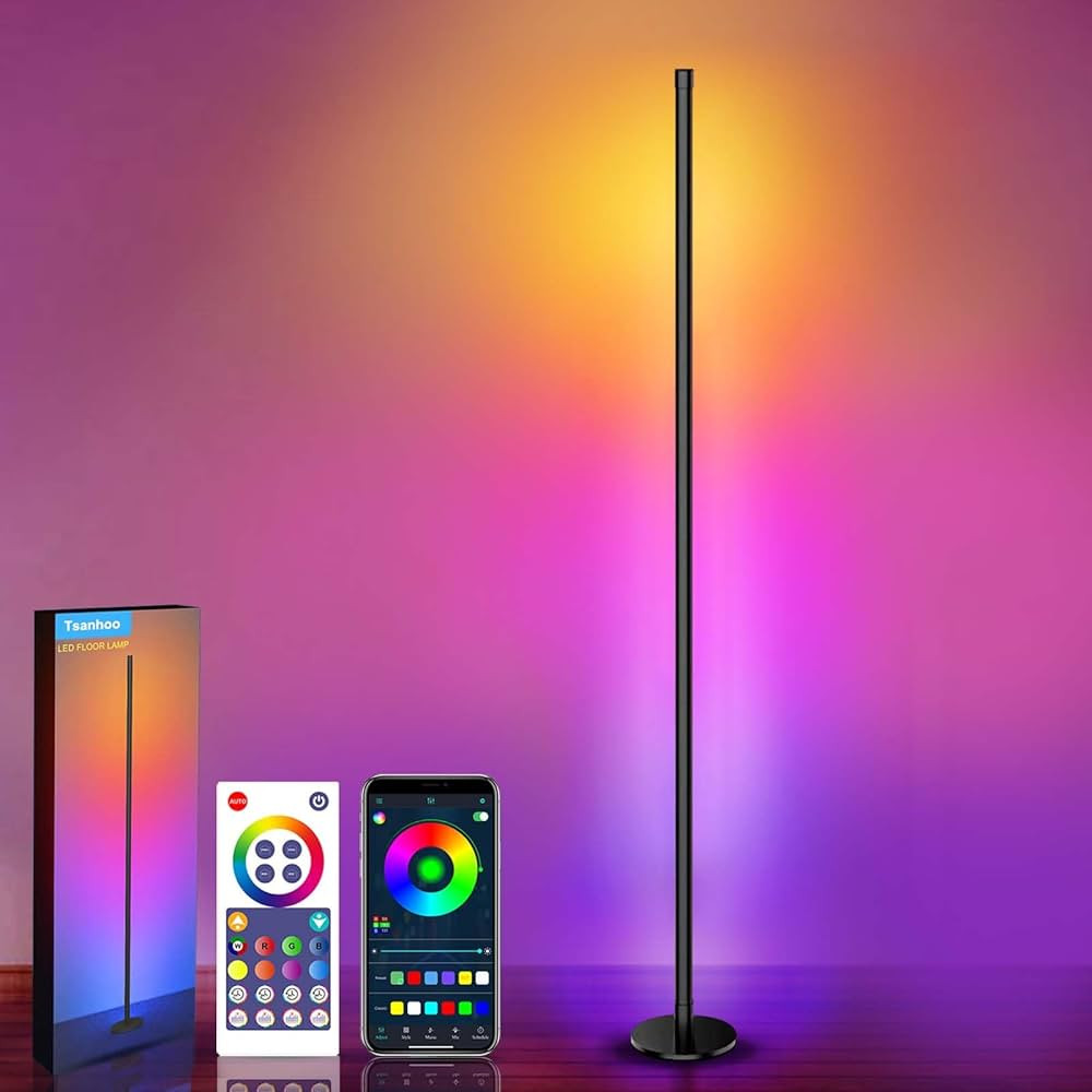 2 in 1 Dimmable Floor Lamp, Smart Corner LED Floor Lamp with App and Remote Control, 16 Million D... | Amazon (US)
