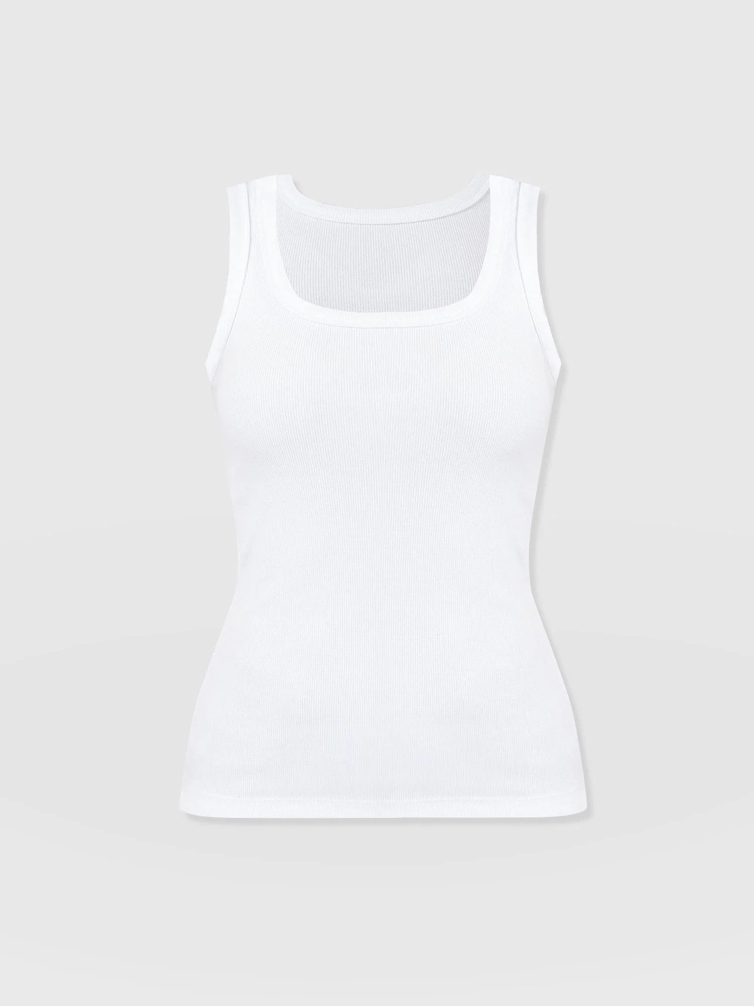 Asher Scoop Neck Vest - White | Saint + Sofia UK