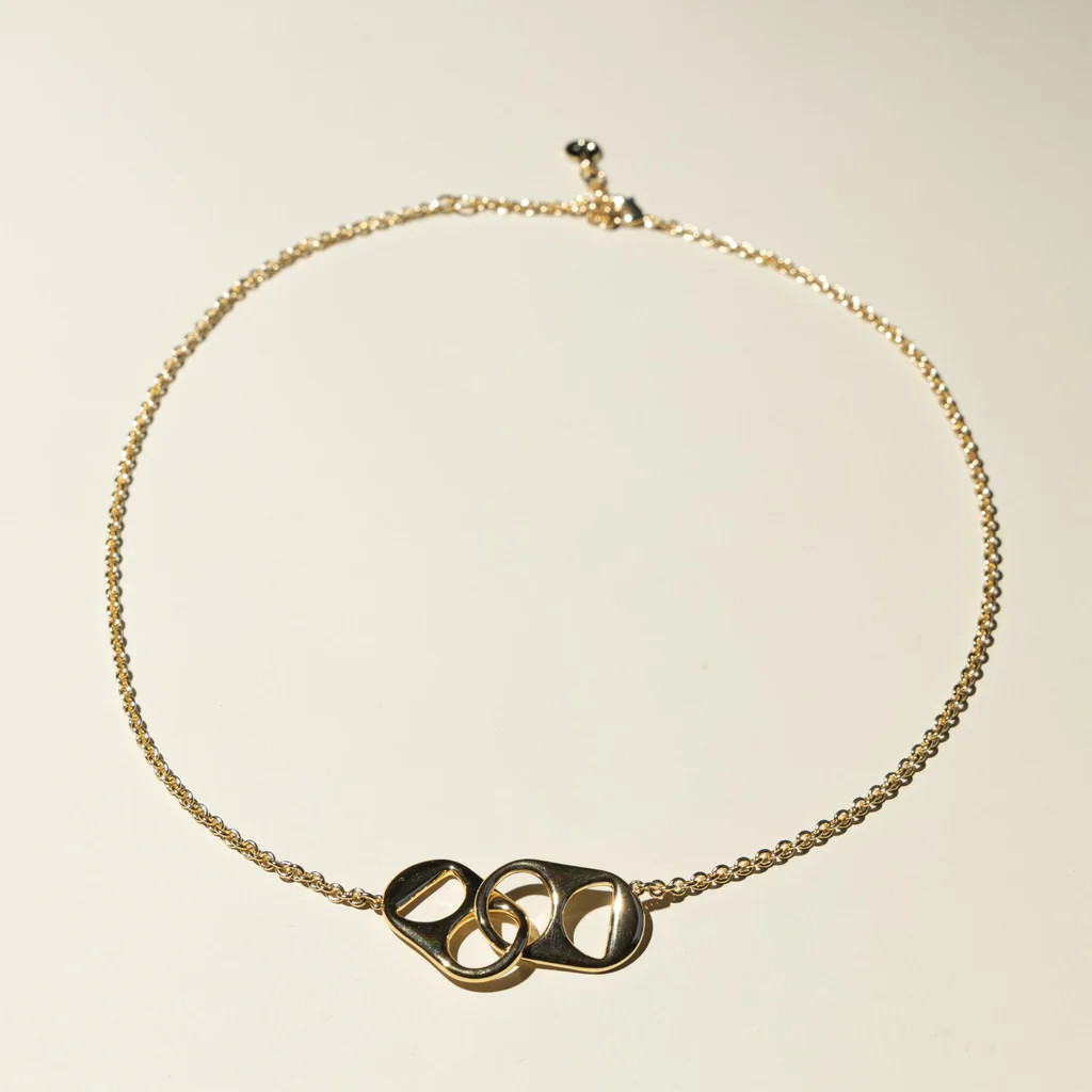 Soda Tab Necklace | Nickel and Suede