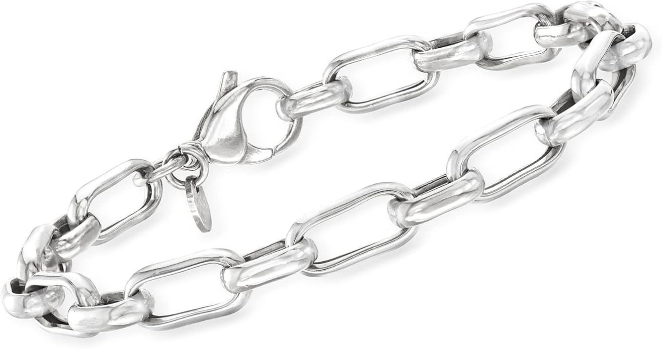 Ross-Simons Italian Sterling Silver Paper Clip Link Bracelet | Amazon (US)