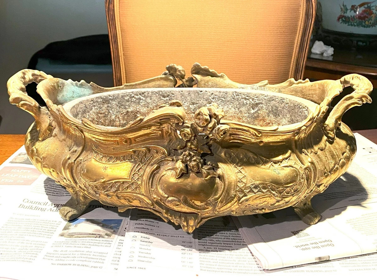 Antique French Rococo-Style Jardiniere Planter Gilt Bronze Centerpiece  | eBay | eBay US