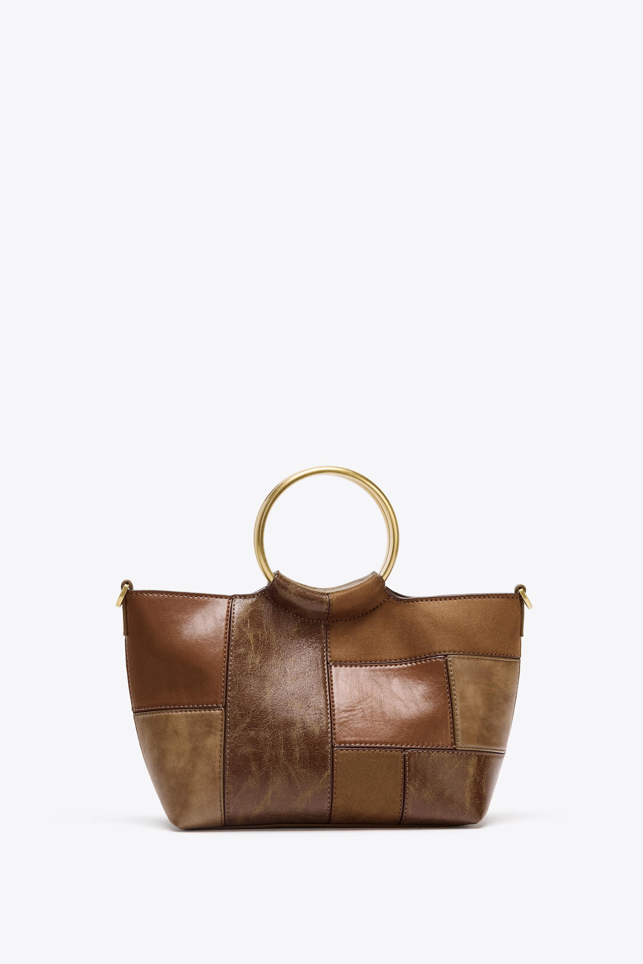 PATCHWORK MINI BUCKET BAG WITH RIGID HANDLES | Zara UK