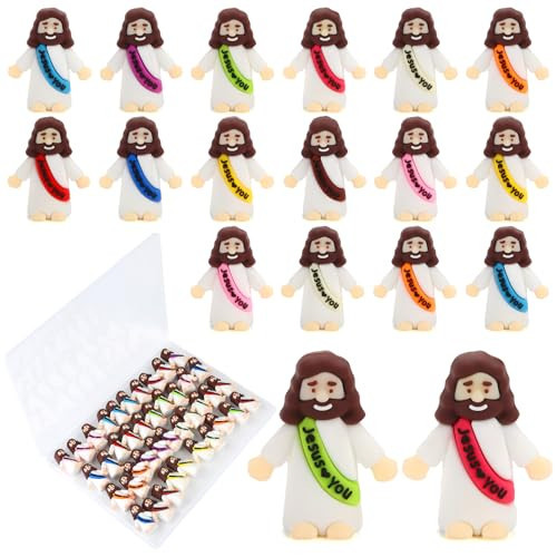 40 Pcs Mini Jesus Figurines in Bulk, Little Jesus Loves You Figures to Hide Tiny Action Figure for Crafts Pocket Seek Religious Gifts Christmas Stuffers Fillers Sunday School Baptism Christ Savior | Amazon (US)