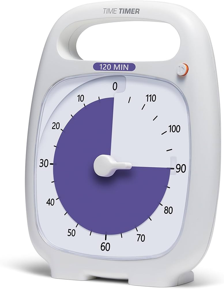 TIME TIMER PLUS 120 Minute Desk Visual Timer Countdown Timer with Portable Handle for Classroom, ... | Amazon (US)