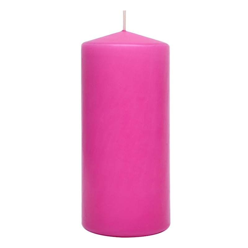 Pink Unscented Overdip Pillar Candle, 2.8x6 | At Home