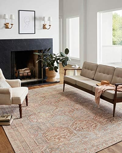 Chris Loves Julia x Loloi Jules JUL-04 Tangerine / Mist Oriental Area Rug 2'-0" x 5'-0" | Amazon (US)