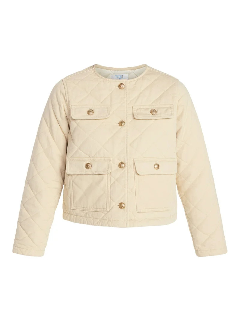 Time and Tru Women's Quilted Cotton Jacket, Sizes XS-XXXL | Walmart (US)