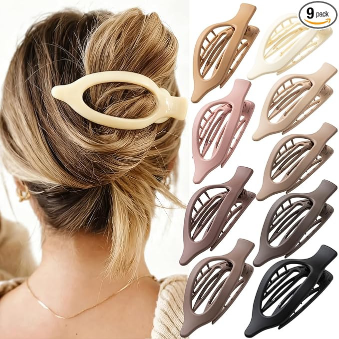 Flat Hair Clips, 9 PCS 4.7 Inch Large Side Slide Volume Duckbill Clips for Women & Girls, Interna... | Amazon (US)