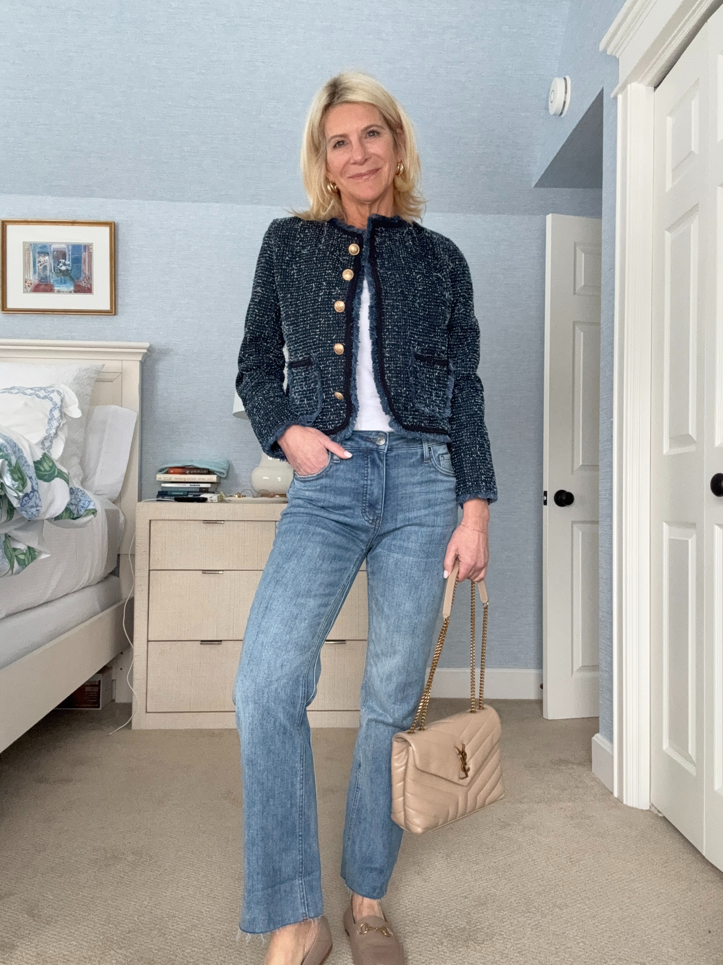 Chic Tweed Jacket and Jeans Outfit.

#LTKootd #LTKSeasonal #LTKOver40