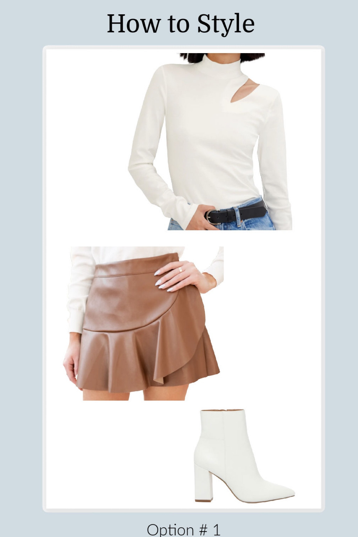 #fall #falloutfits #leatherskirt #skort #fauxleather #fauxleatherskirt #falloutfit #booties #whitebooties #whiteboots #cutouttop #boots

#LTKunder50 #LTKunder100 #LTKstyletip