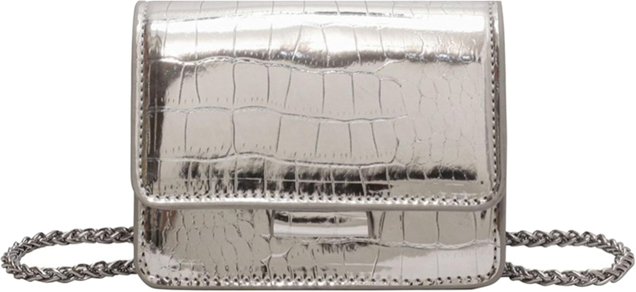 PU Leathe Mini Crossbody Bags for Women's, Y2k Mini Square Purse with Chain Strap Fashion Women S... | Amazon (US)