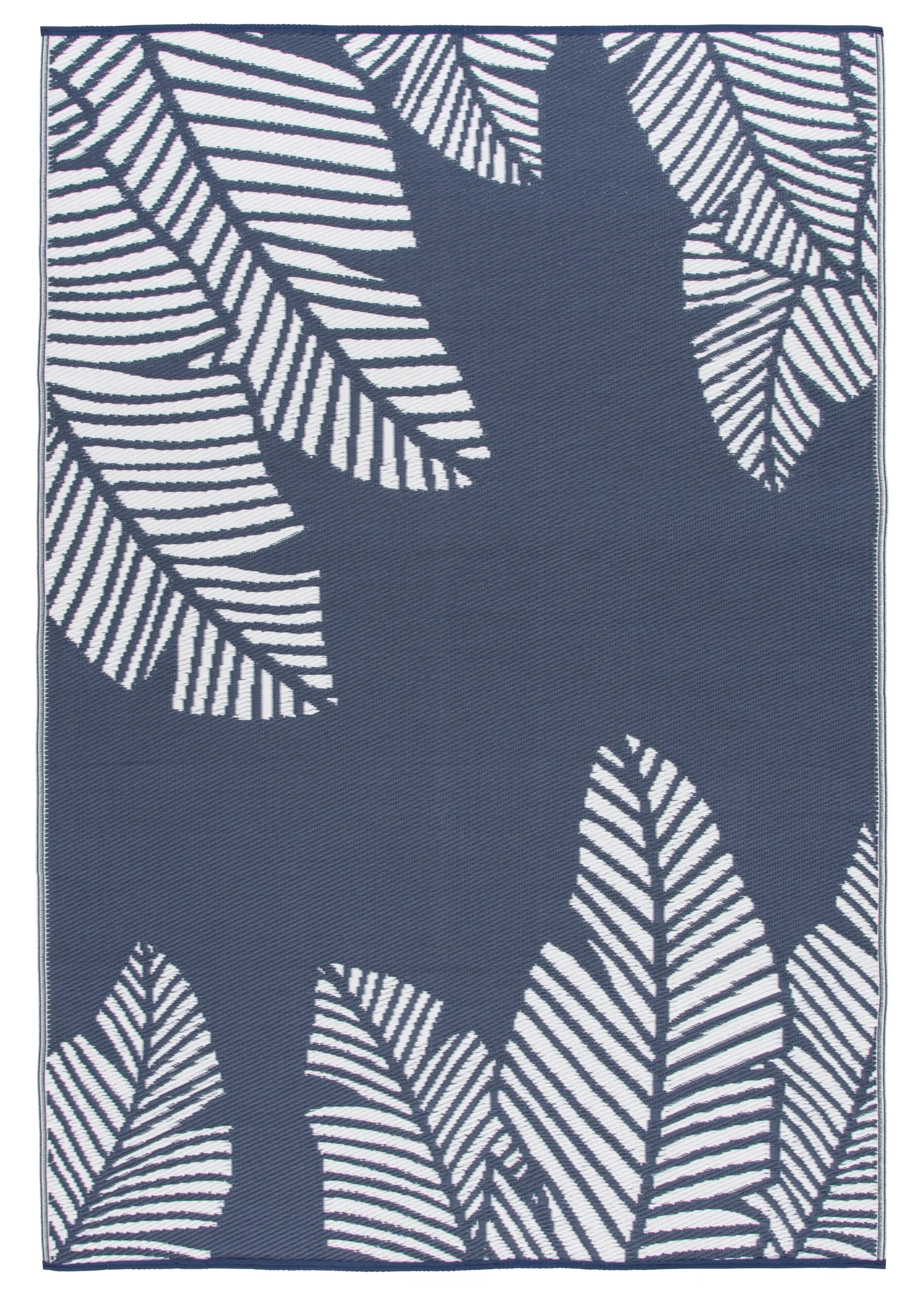 Mainstays 5'x7' Navy Blue Palm Reversible Outdoor Area Rug | Walmart (US)