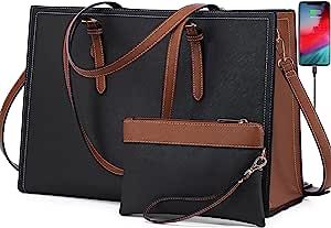 LOVEVOOK Laptop Bag for Women, Computer Tote Bag Handbag Shoulder Bag Purse Set, Business Work Br... | Amazon (US)