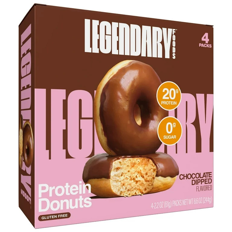 Legendary Foods Protein Donuts -  Chocolate Dipped 4 Pack | Protein Snack | Gluten-Free | Keto Fr... | Walmart (US)