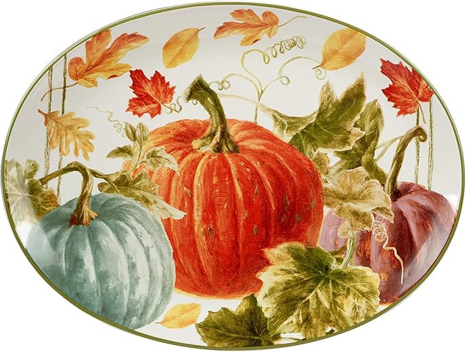 Certified International Autumn Harvest Oval Platter, 16" x 12", Multicolor, Large | Amazon (US)