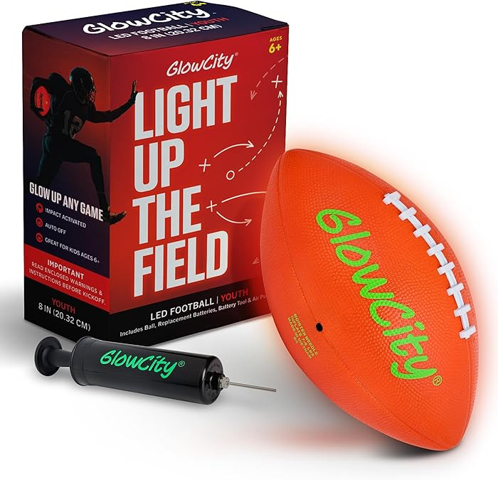 GlowCity Glow in The Dark Football - Size 3/6 Light Up Ball Gifts for Kids, Teens & Adults - Brig... | Amazon (US)